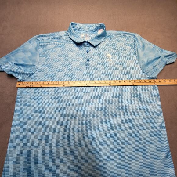 ATT AT&T Employee Polo Shirt Mens 3XL Blue Short Sleeve Business Geometric - Picture 5 of 7